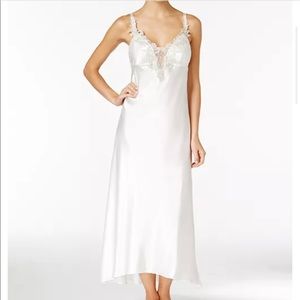 Ivory White Satin Nightgown Womens Medium NWT